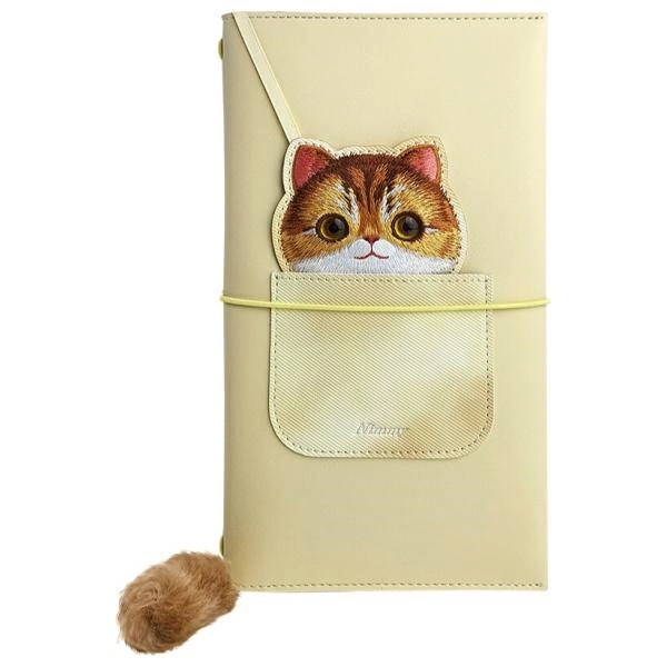 Nimmy Big Eyed Pet 2.0 Cat piezīmju grāmatiņas un pildspalvas komplekts, bēšs