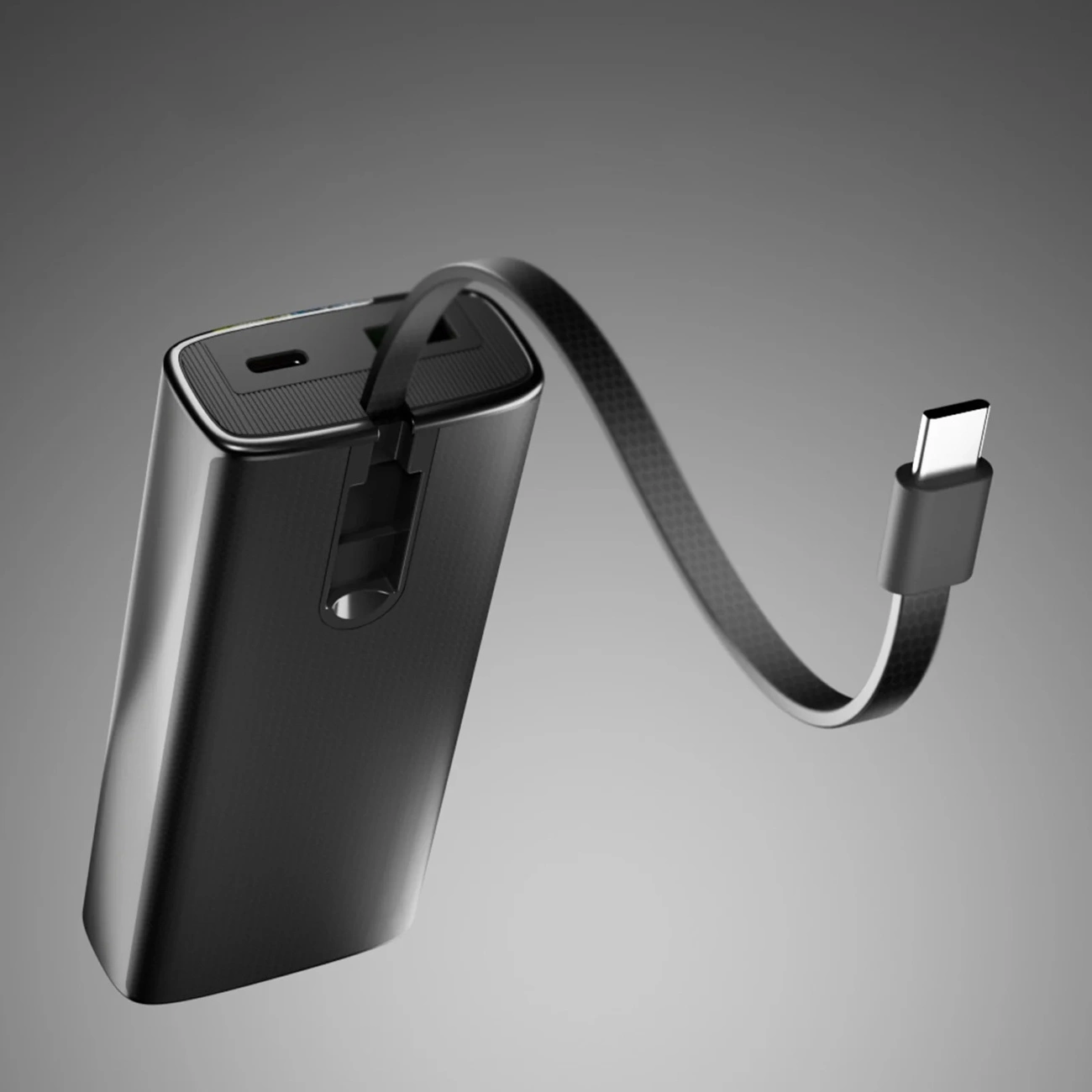 Внешний аккумулятор SBS 10000mAh PD 20W с LCD дисплеем и кабелем USB-C, серый