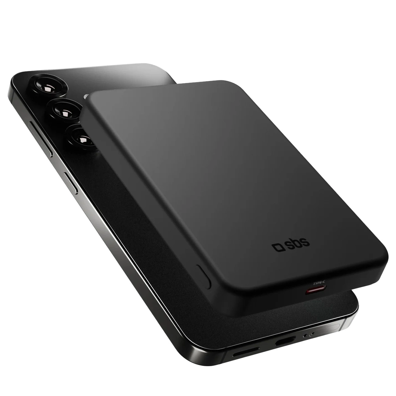 SBS Mag Power Qi2 5000 mAh Powerbank Compatible with MagSafe - Black