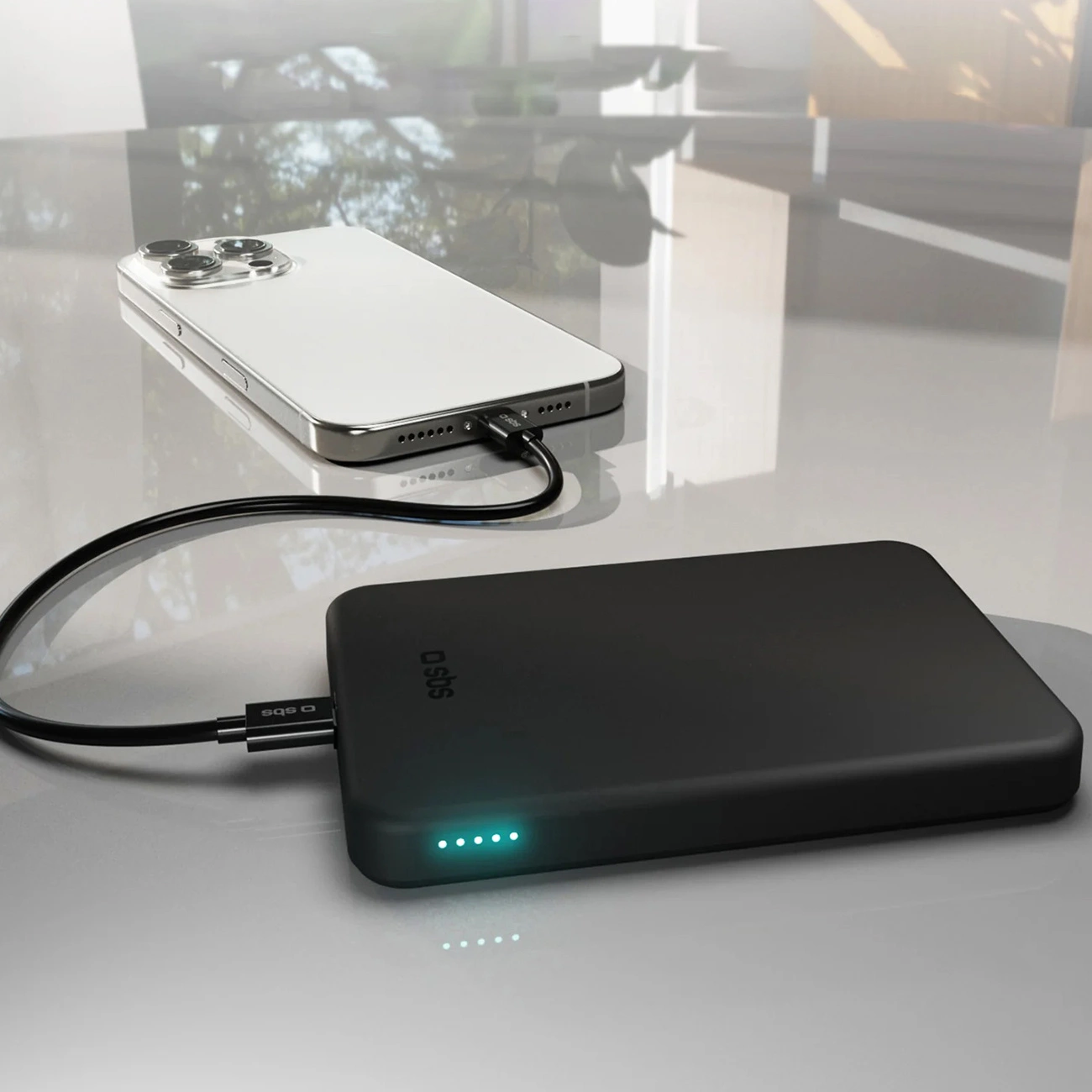 SBS Mag Power Qi2 5000 mAh Powerbank with MagSafe, Black