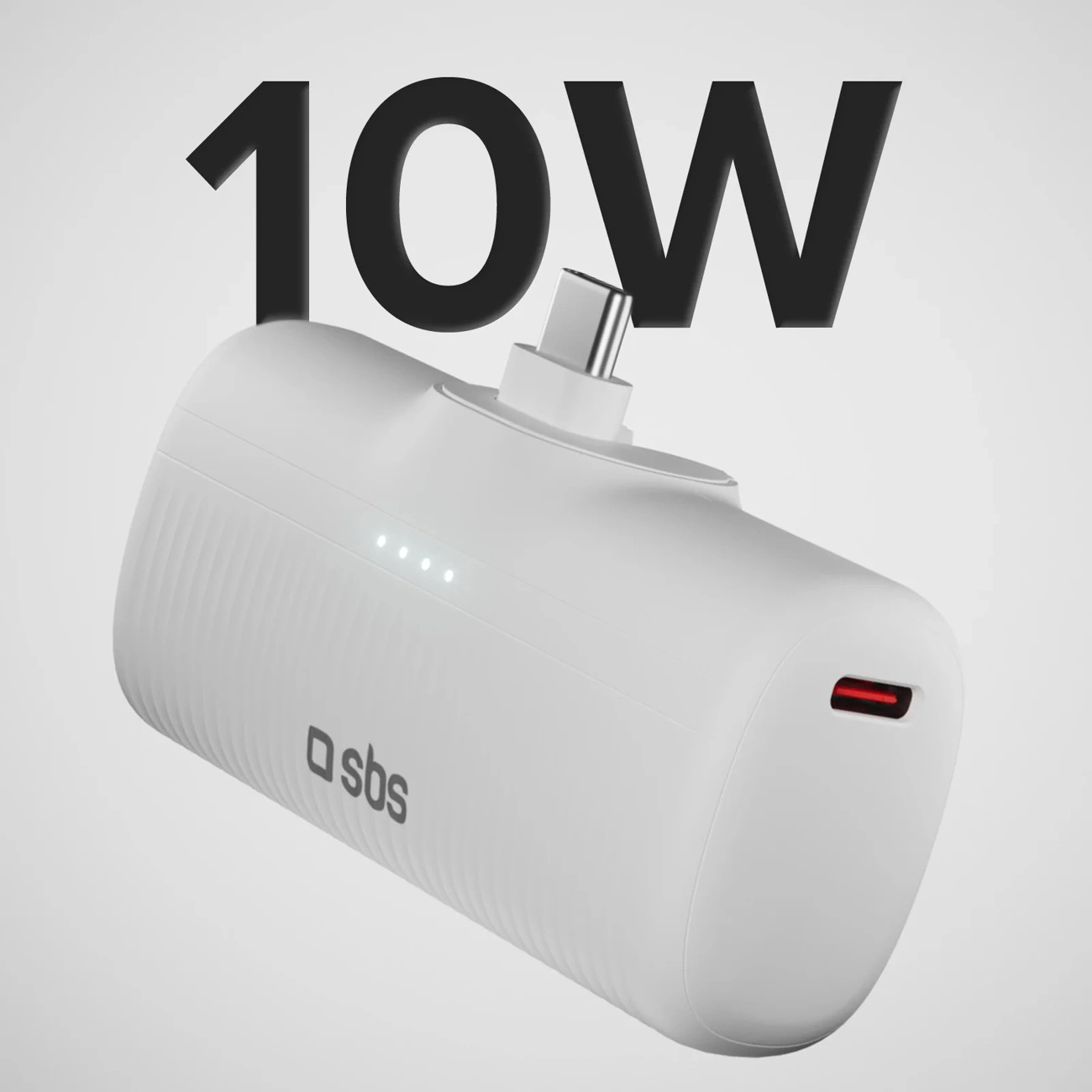 SBS EcoPower 5000 mAh 10W Powerbank with Built-in USB-C, White