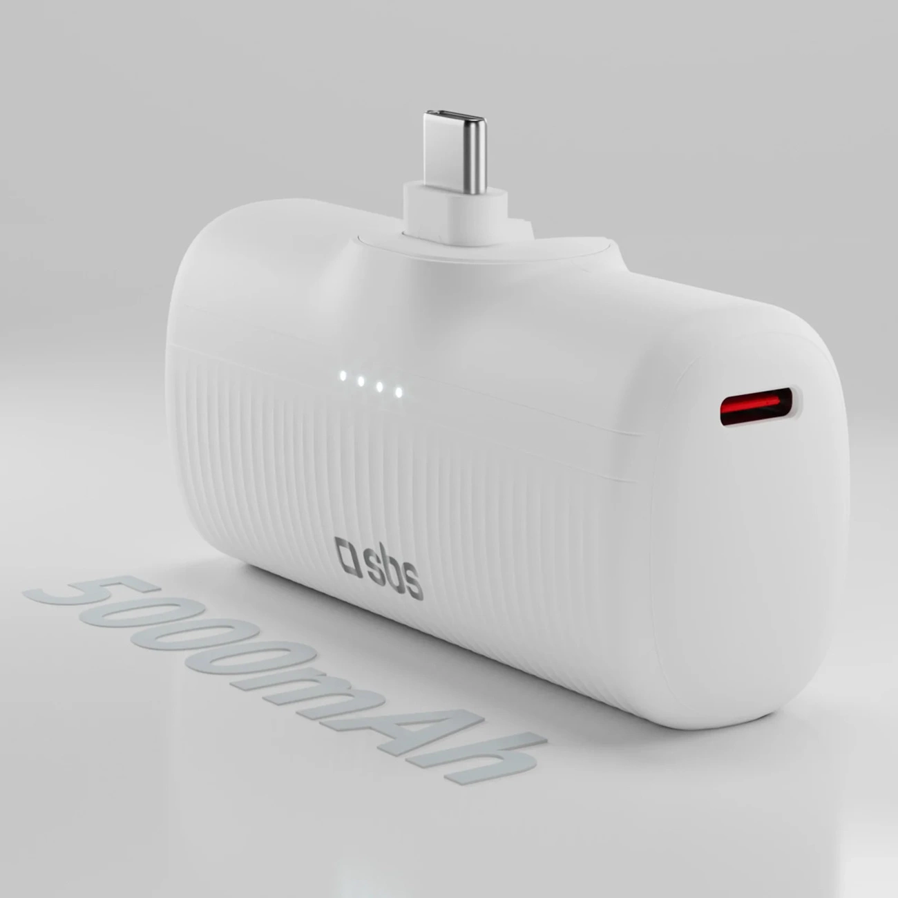 SBS EcoPower 5000 mAh 10W Powerbank with Built-in USB-C, White