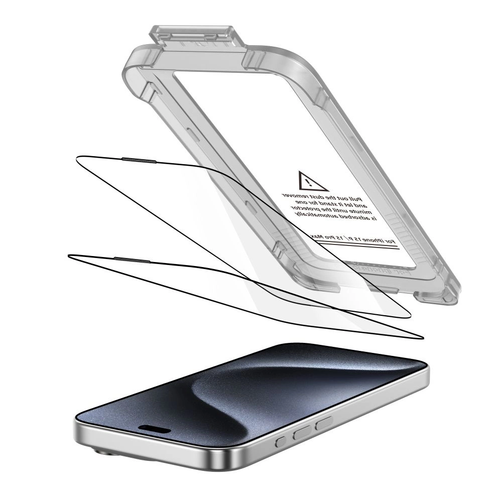 Tech-Protect Quick Set+ 2-pack tempered glass iPhone 15 Pro Max - black