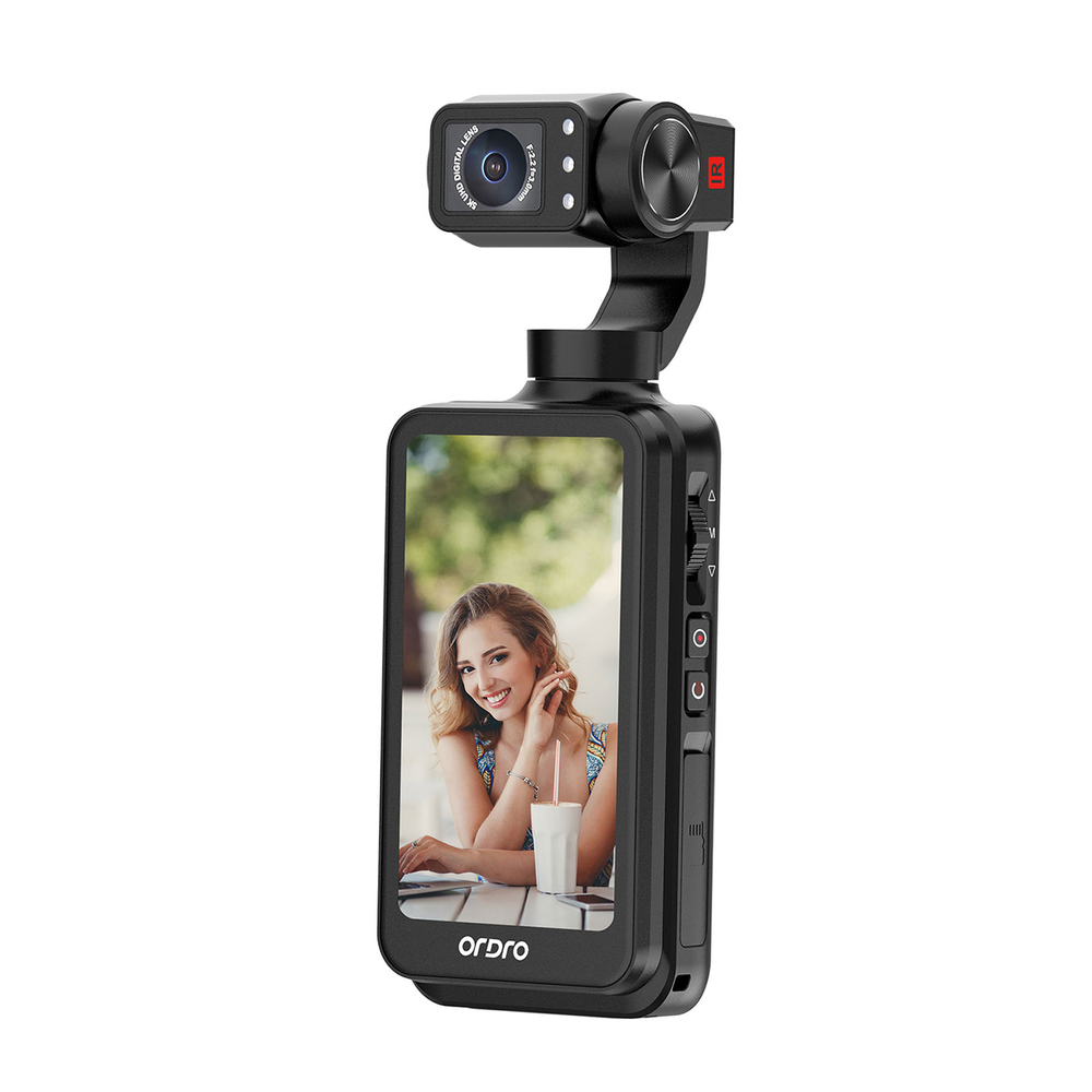 Ordro Pocket M5 3-Axis Gimbal Camera, 5K, Black