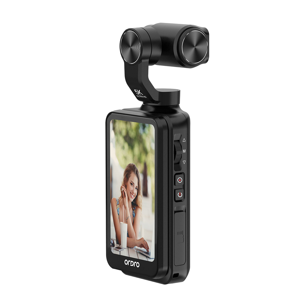 Ordro Pocket M5 3-Axis Gimbal Camera, 5K, Black