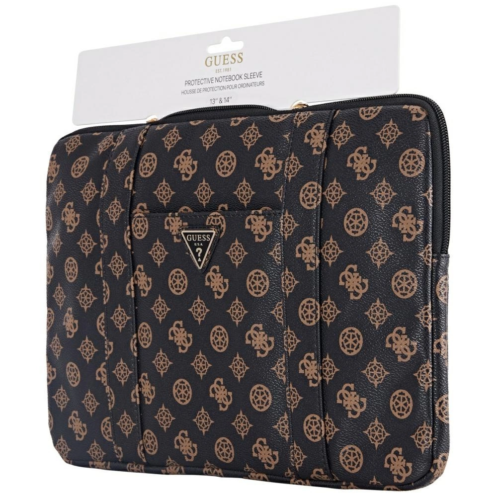 Сумка для ноутбука Guess Sleeve Peony Pocket Triangle 14\" - черная