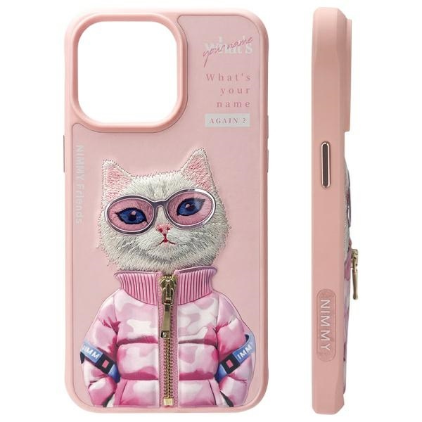 Nimmy Cool&Cute 2.0 Cat Case for iPhone 15 Pro Max, Pink