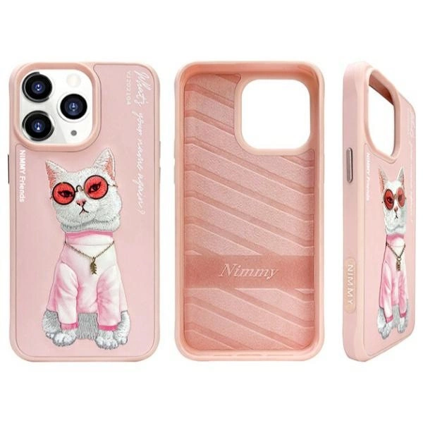 Nimmy Glasses Cool Cat Phone Case Cover iPhone 15 Pro Max - Pink