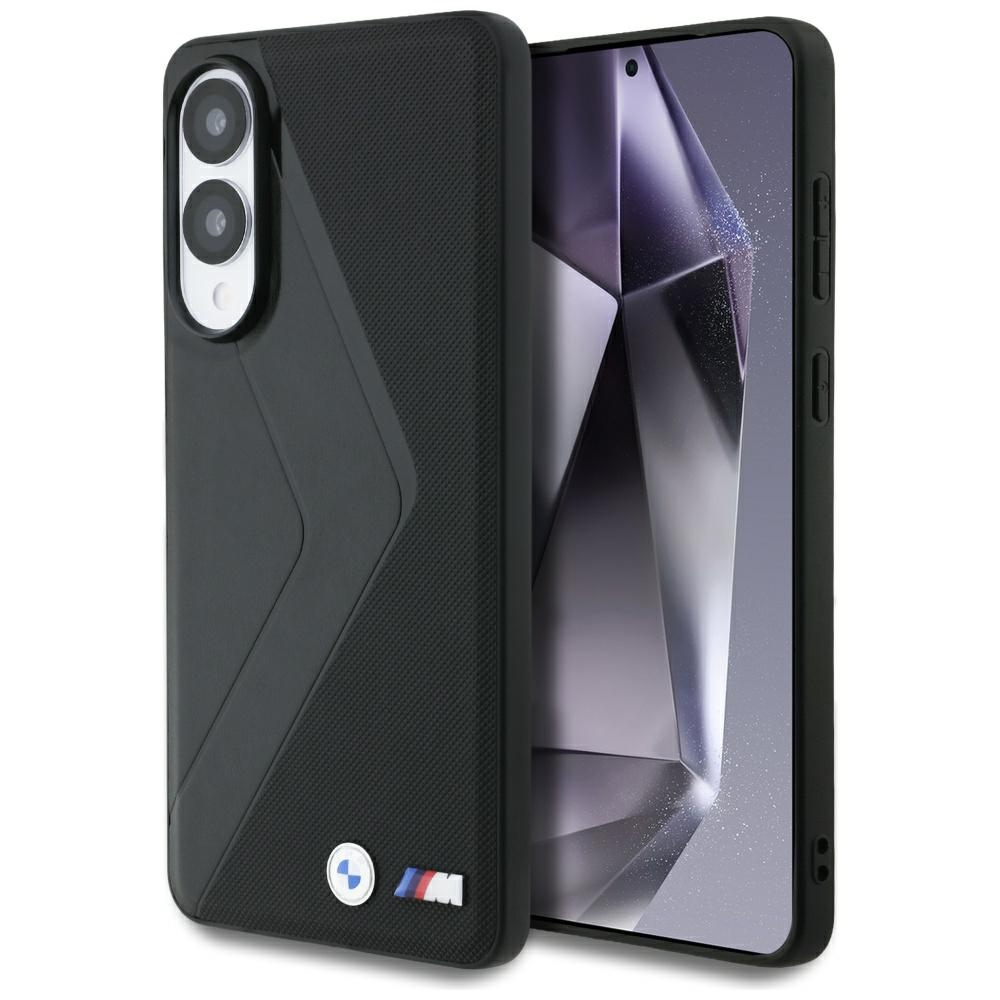 BMW Leather Oversized Stripes MagSafe Phone Case Cover Samsung Galaxy S25 Edge - black