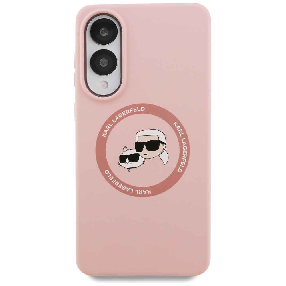 Karl Lagerfeld Samsung Galaxy S25 Edge Case Magnetic Silicone Double Heads, Pink