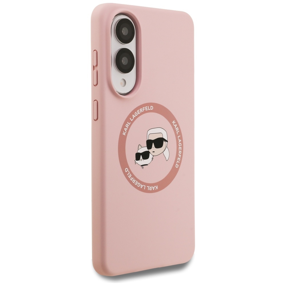Karl Lagerfeld Samsung Galaxy S25 Edge Case Magnetic Silicone Double Heads, Pink