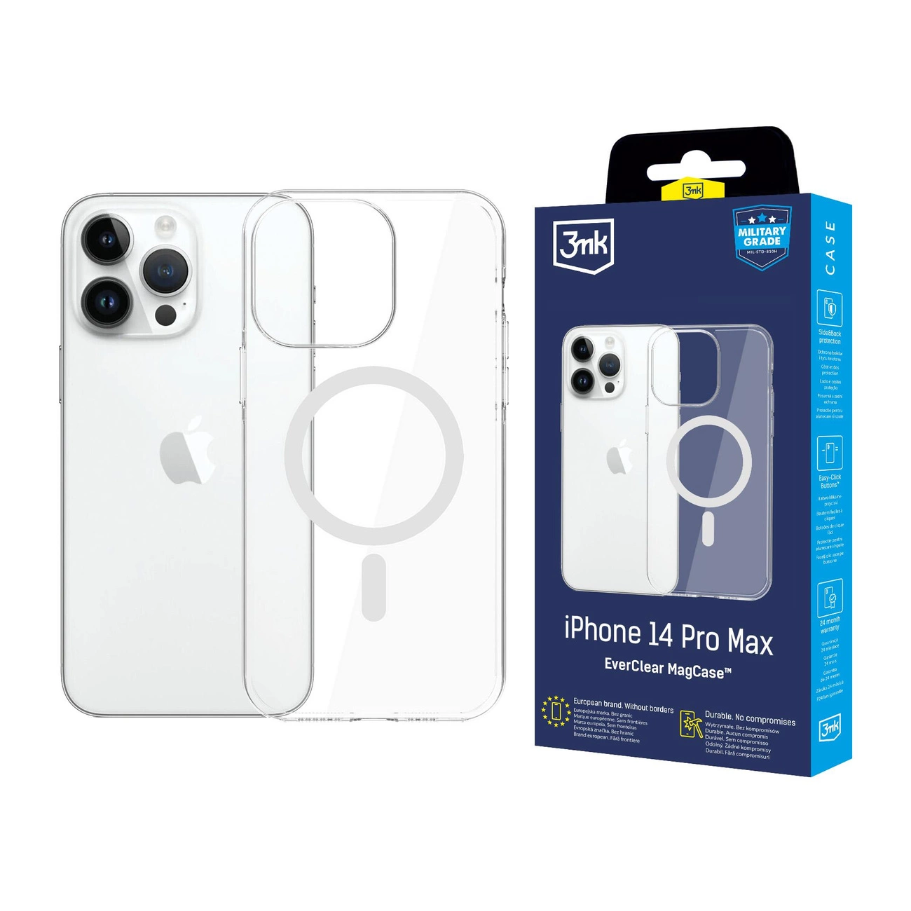 3mk EverClear MagPhone Case Cover Apple iPhone 14 Pro Max - Transparent