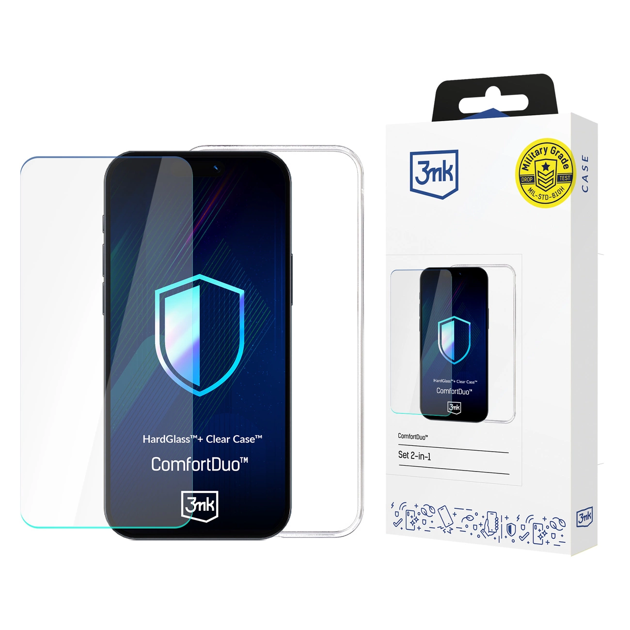 3mk ComtDuo Clear protective set case + glass  Samsung Galaxy A36 / A56 - transparent