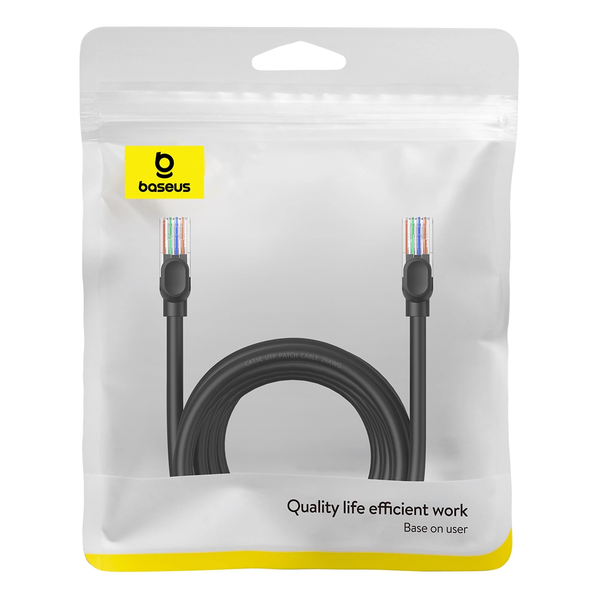 Baseus High Speed Cat 5 RJ-45 1000Mb/s Ethernet cable 8m round - black