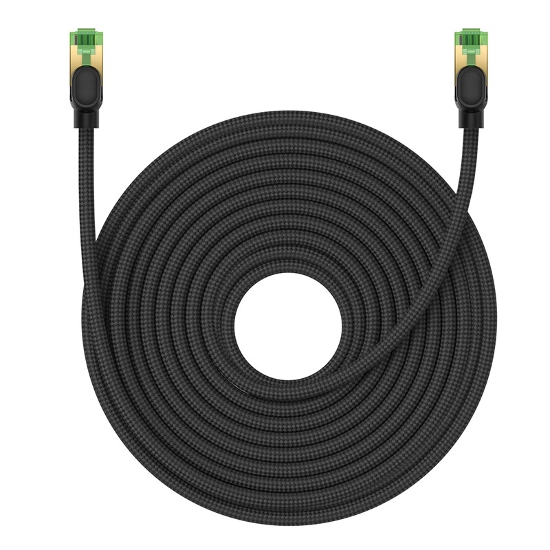 Baseus ātrais RJ45 Cat.8 40Gbps 20m pīts melns tīkla kabelis | Fast Cat. Network Cable. 8 Braided Black