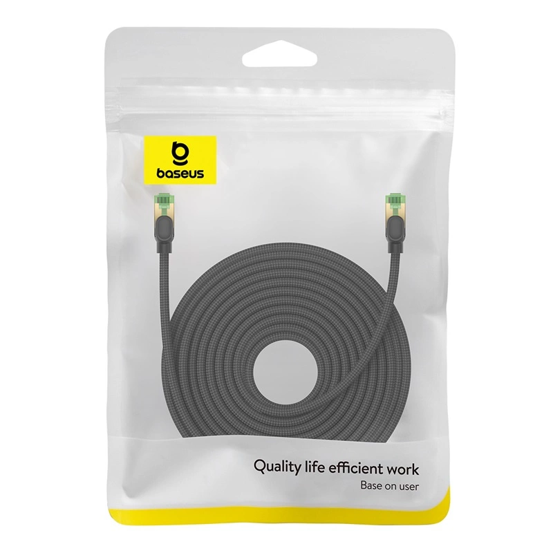 Baseus ātrais RJ45 Cat.8 40Gbps 20m pīts melns tīkla kabelis | Fast Cat. Network Cable. 8 Braided Black
