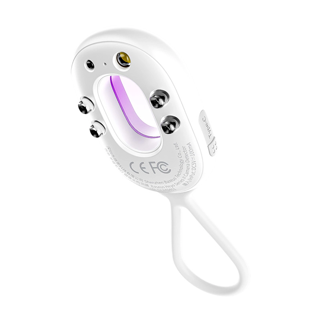 Baseus Heyo Series II slēpto kameru detektors ar signalizāciju un mini lukturīti + Simple USB-A - USB-C kabelis...
