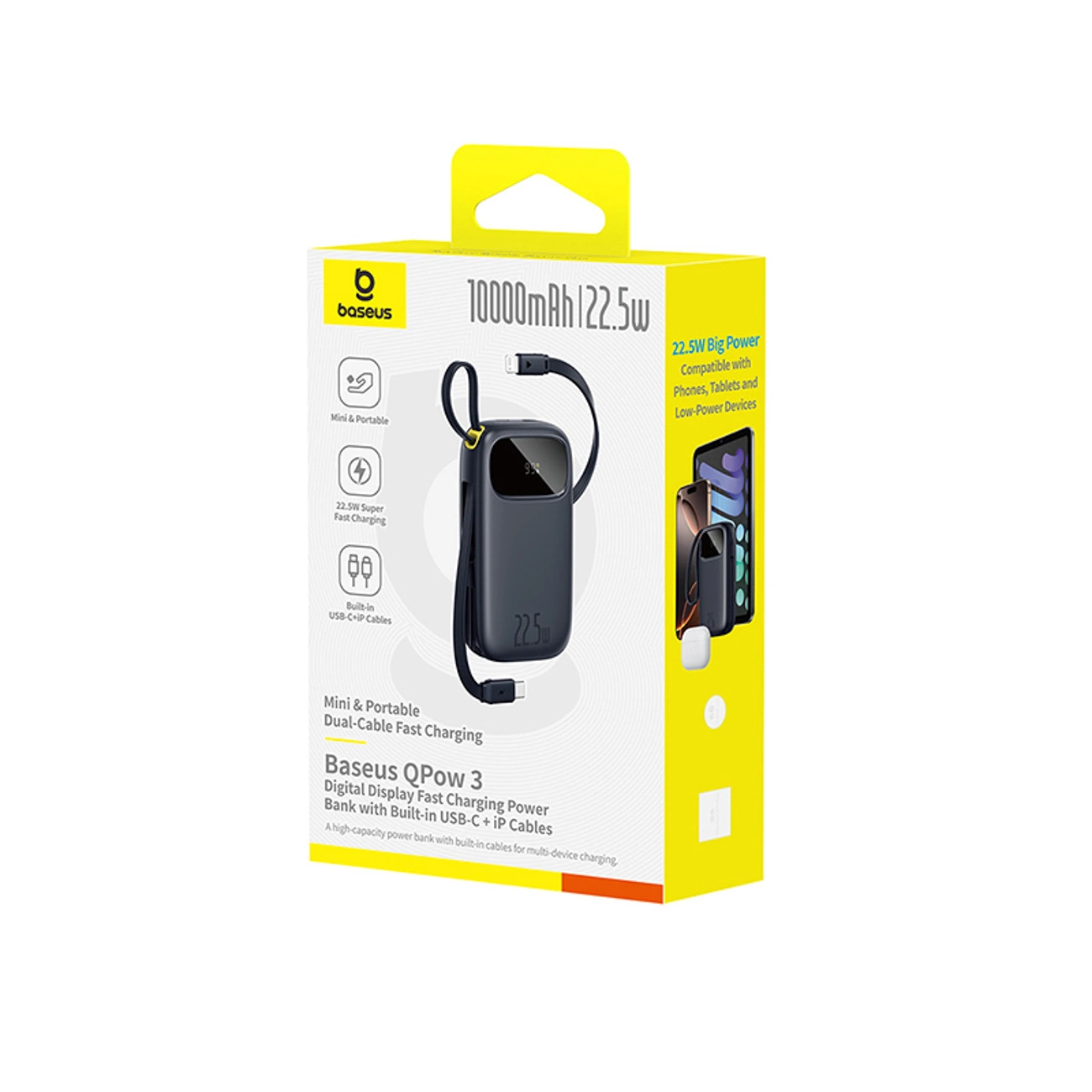 Baseus EnerFill FC31 10000мАч 22.5Вт Powerbank с цифровым дисплеем и 2 встроенными...