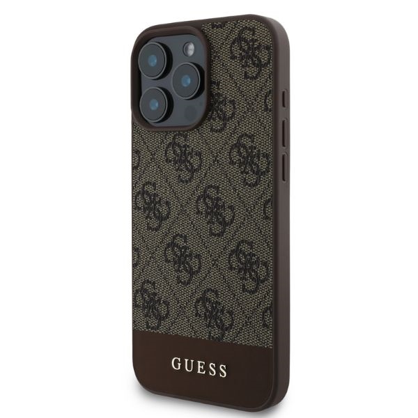 Guess 4G Bottom Stripe Phone Case Cover iPhone 16 Pro Max - brown (0)