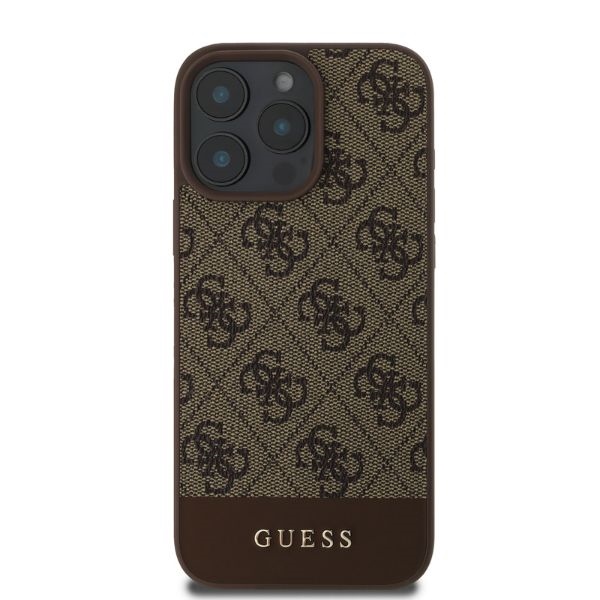 Guess 4G Bottom Stripe Phone Case Cover iPhone 16 Pro Max - brown (1)