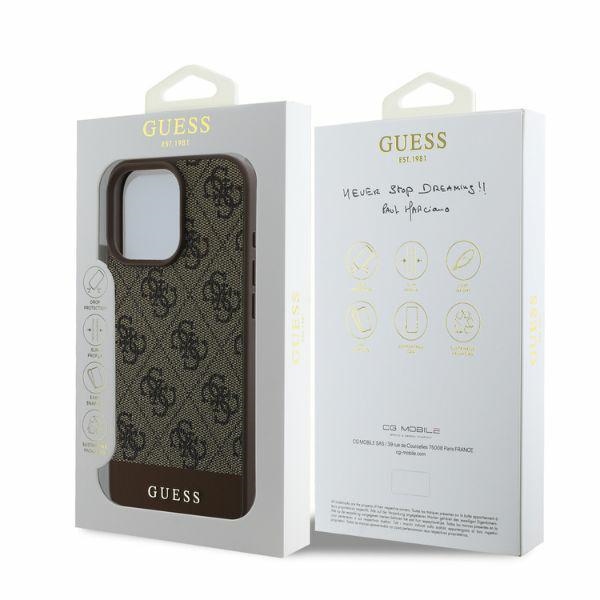 Guess 4G Bottom Stripe Phone Case Cover iPhone 16 Pro Max - brown (3)