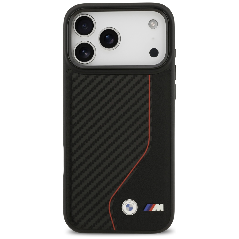 BMW M Carbon Line & Logo MagSafe Phone Case Cover iPhone 17 Pro Max - Red (1)