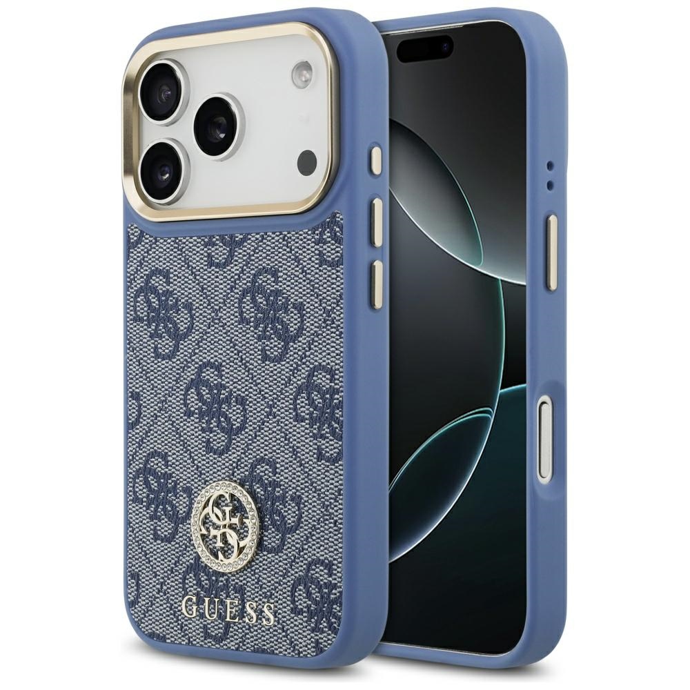 Guess 4G Strass Logo MagSafe Phone Case Cover iPhone 17 Pro - Blue