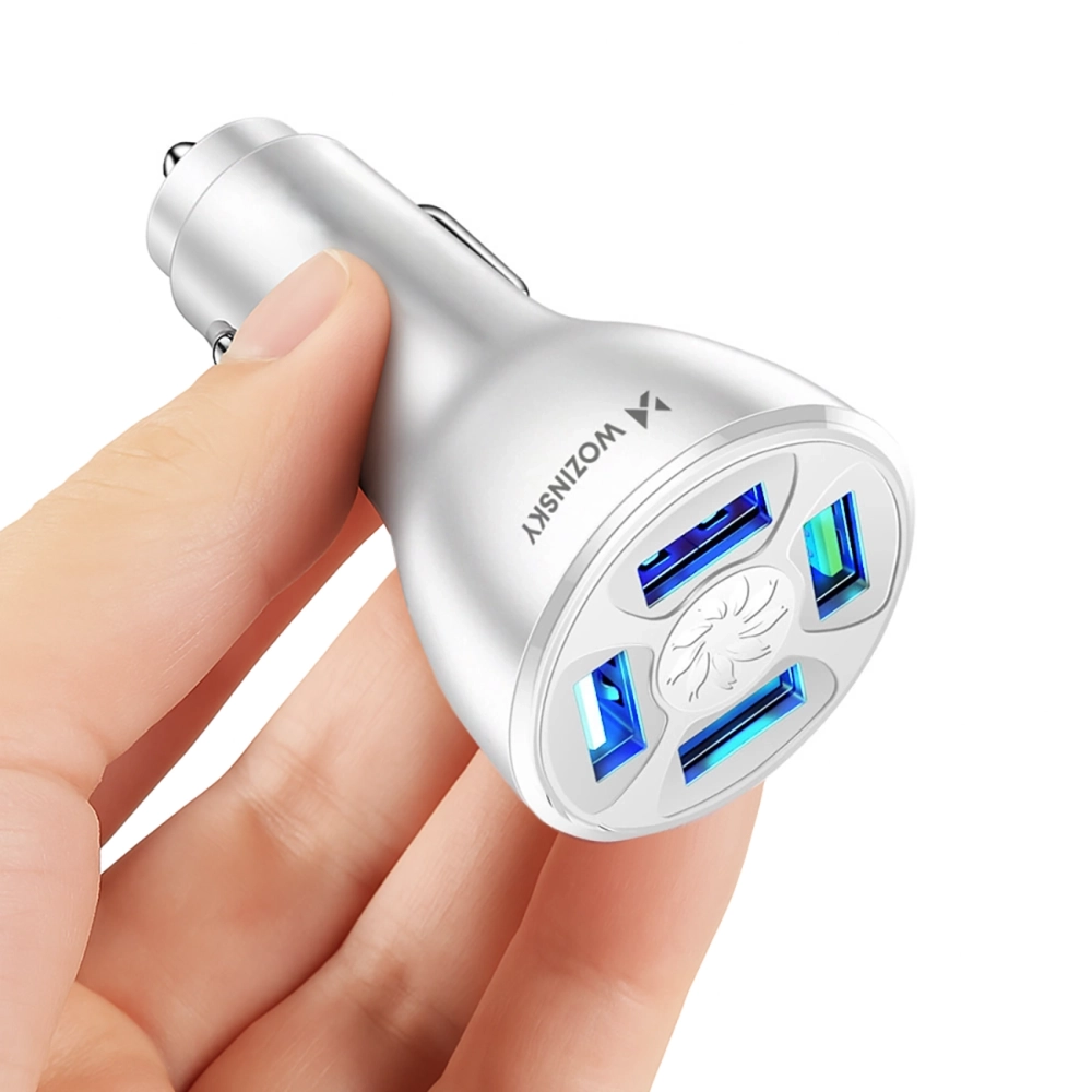 Wozinsky WCCAW 50W 4x USB-A QC Car Charger, White