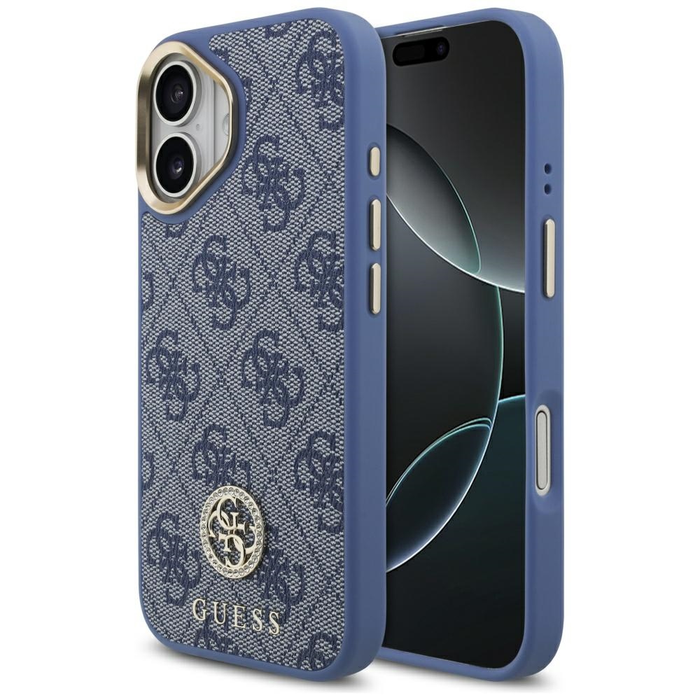 Guess 4G Strass Logo MagSafe Phone Case Cover iPhone 17 - Blue