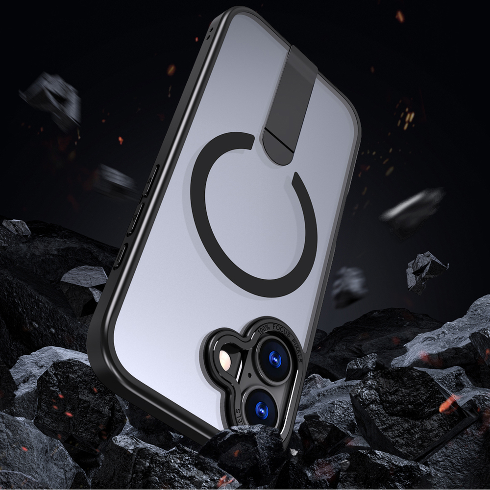 Hybrid Armor X Case for iPhone 17 with MagSafe Stand, Black