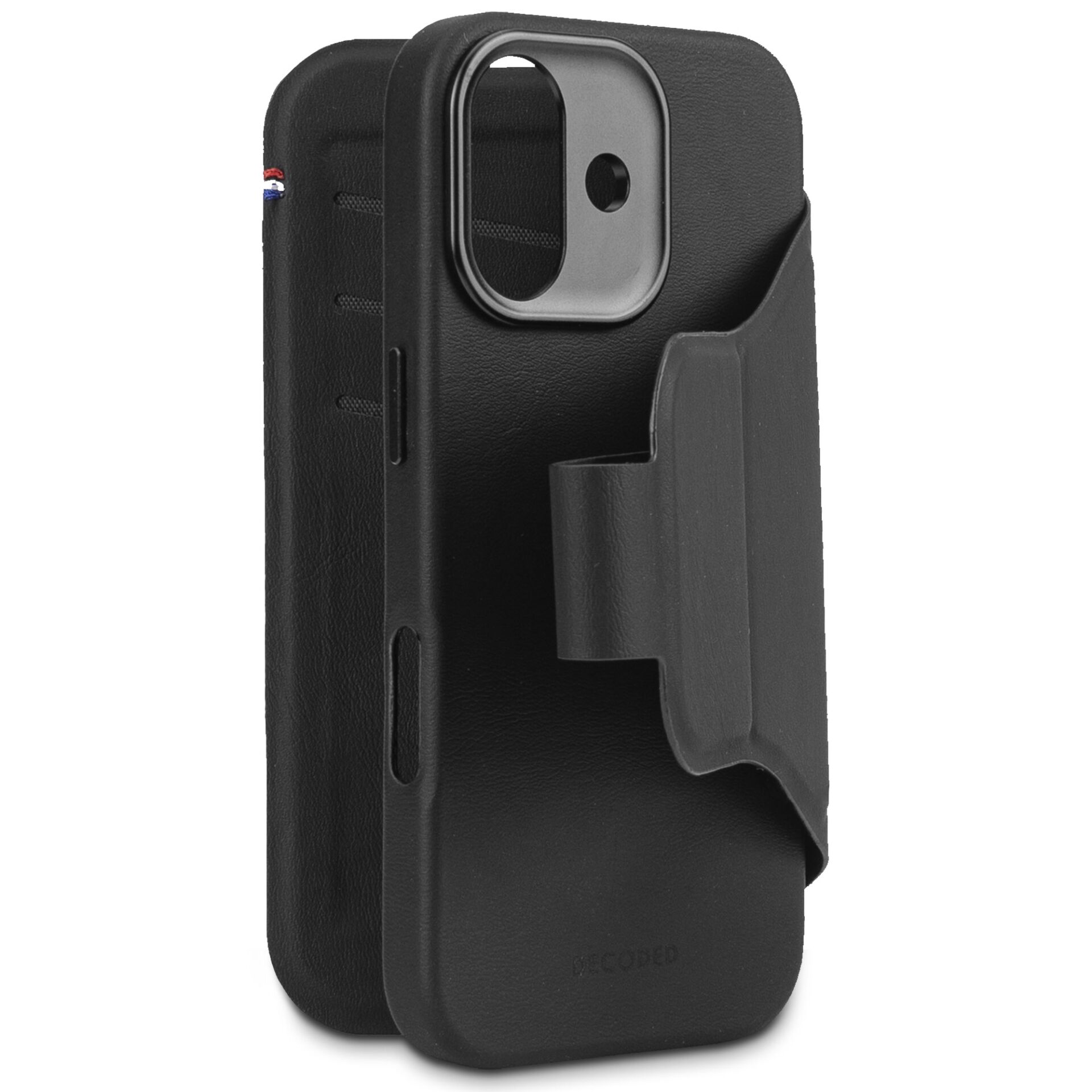 Decoded Textured Silicone Detachable Wallet Case for iPhone 17, Black