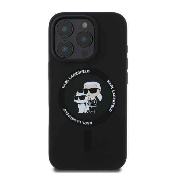 Karl Lagerfeld Silicone Karl&Choupette Heads Ring MagSafe Phone Case Cover iPhone 16 Pro Max - Black (2)