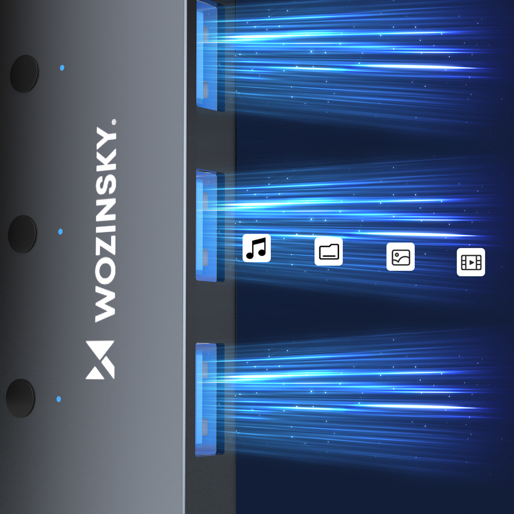 Wozinsky WHS080YSS 4-Port USB-A 3.0 Hub with Switches - Gray