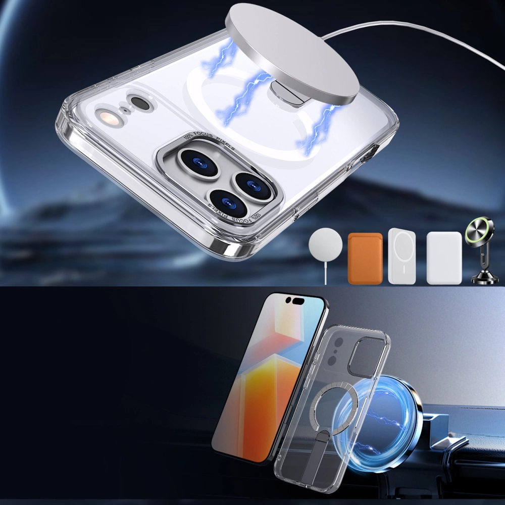 Samsung Galaxy S25 FE Case Hybrid Armor X with Stand & MagSafe, Transparent