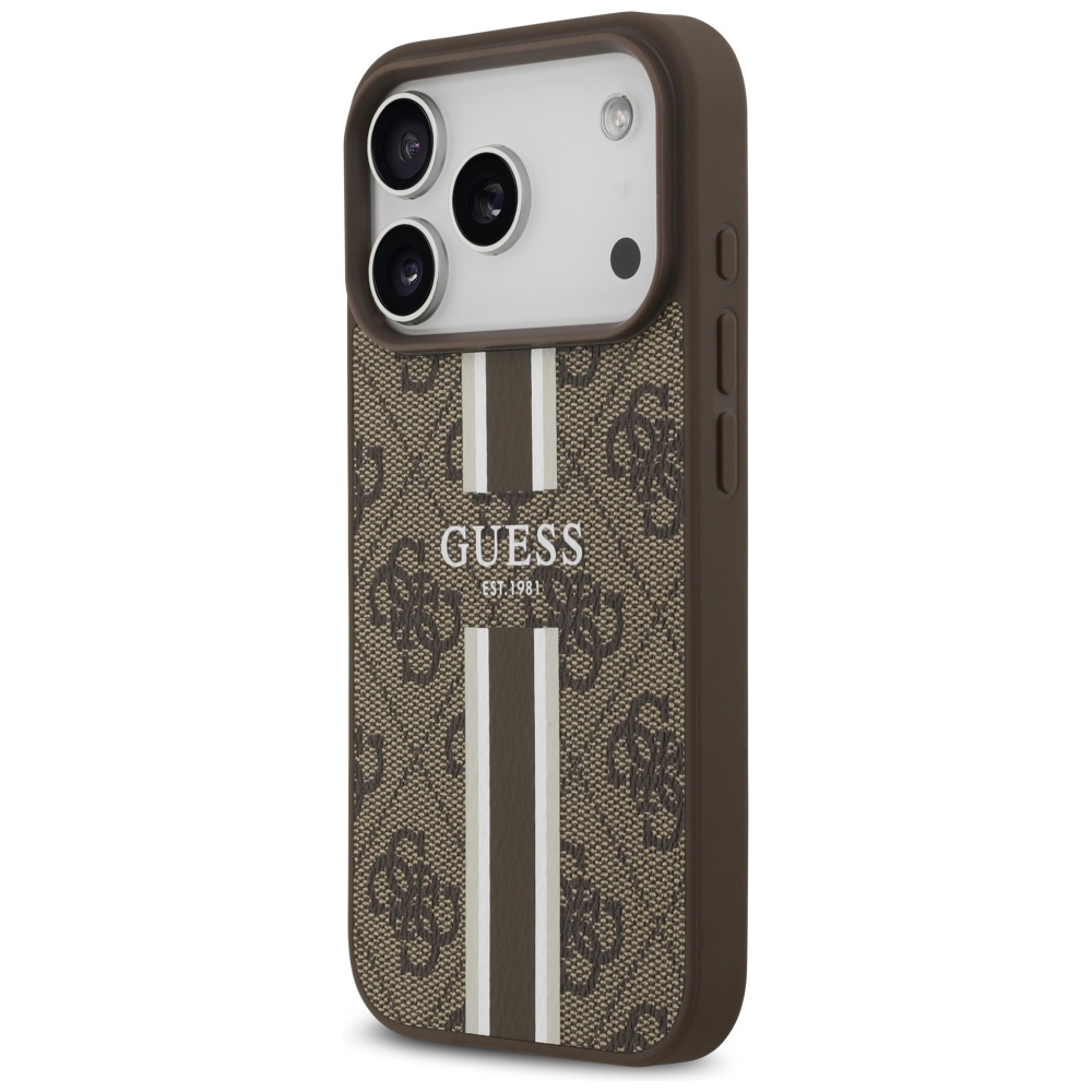 Guess 4G Printed Stripes MagSafe Phone Case Cover iPhone 17 Pro - brown (0)