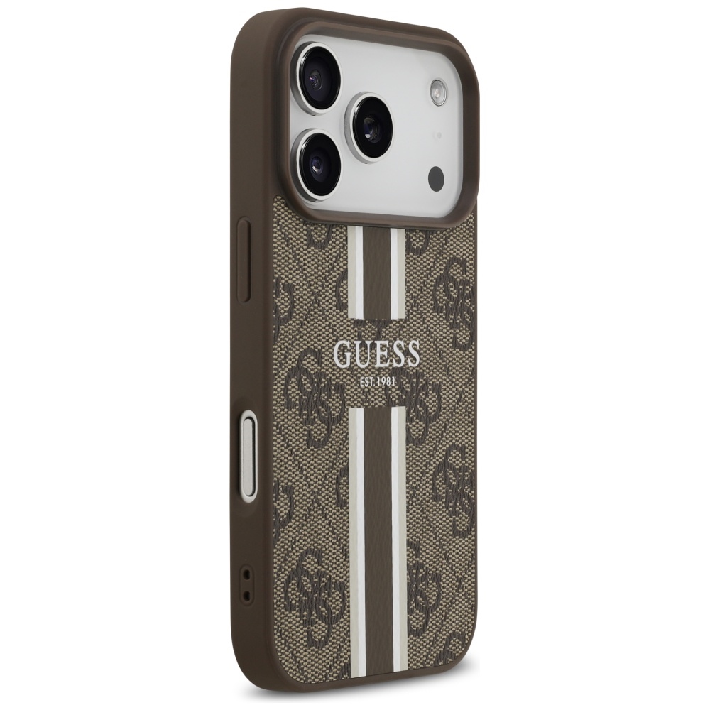 Guess 4G Printed Stripes MagSafe Phone Case Cover iPhone 17 Pro - brown (2)