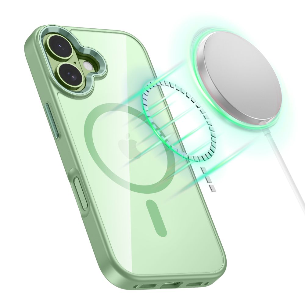 Tech-Protect MagMat MagSafe Phone Case Cover iPhone 17 - Transparent Green (2)