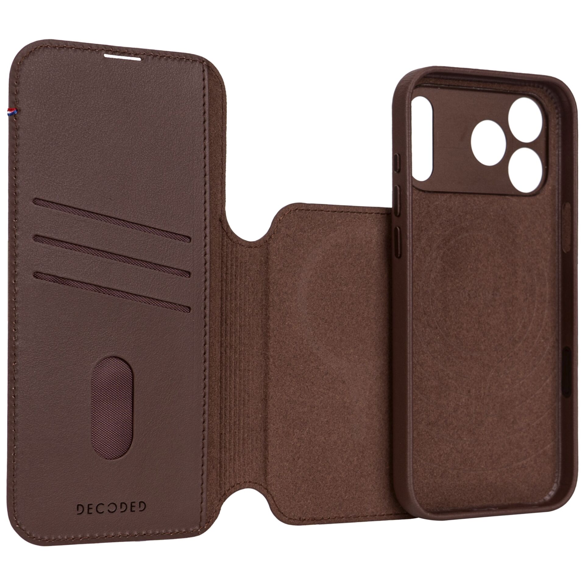 Чехол-книжка Decoded Leather Detachable для iPhone 17 Pro, Коричневый