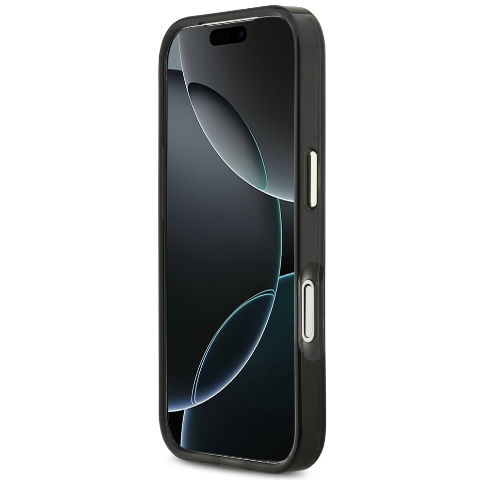 Guess IML Script Metal MagSafe Phone Case Cover iPhone 17 Pro - Black and Brown (3)