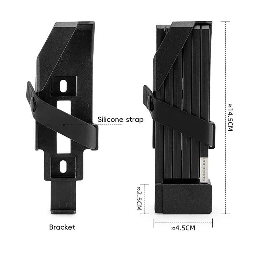 Foldable Bicycle Lock Rockbros 32140003001 with Mount 88cm Black
