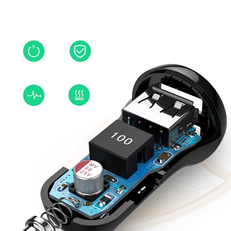 Dual USB Car Charger Ugreen 50875 24W 4.8A Black