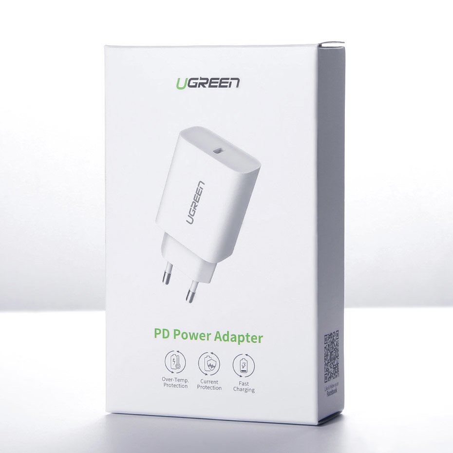 Ugreen USB Charger Power Delivery 3.0 Quick Charge 4.0+ 20W 3A White (60450)