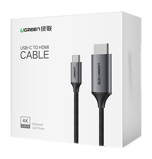 Ugreen HDMI to USB Type C Cable 4K 60Hz 1.5m Black-Gray (MM142 50570)