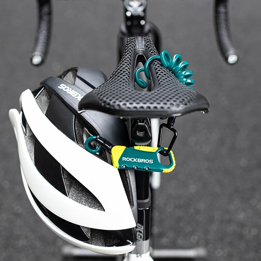 Rockbros RBK6N Combination Bike & Helmet Lock, Turquoise