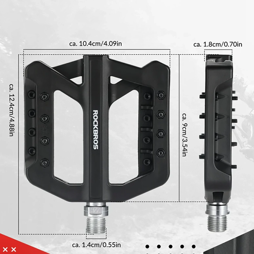 Rockbros RK01 Nylon Bicycle Pedals, Black