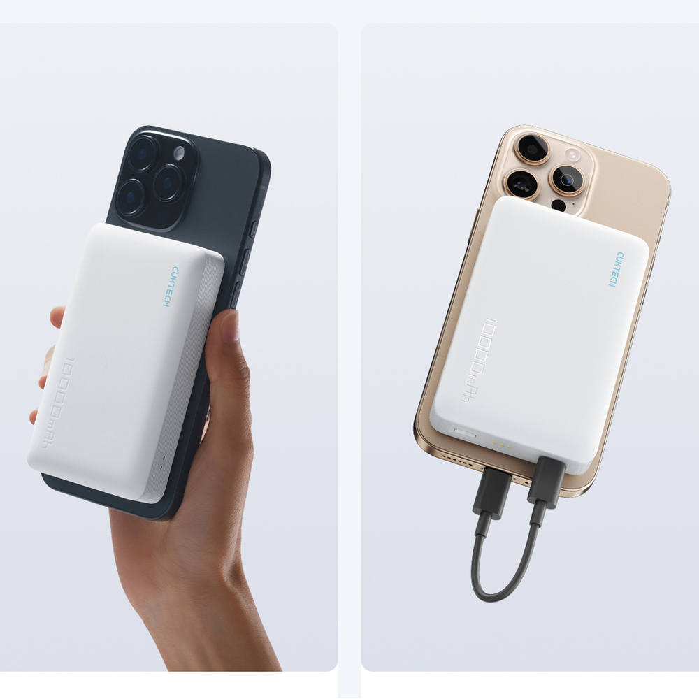 Cuktech WPB100N 10000mAh Magnetic Power Bank with Stand, 20W, White