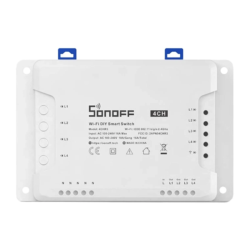 SONOFF 4CHR3 Smart 4-Channel Wi-Fi Switch, White (0)