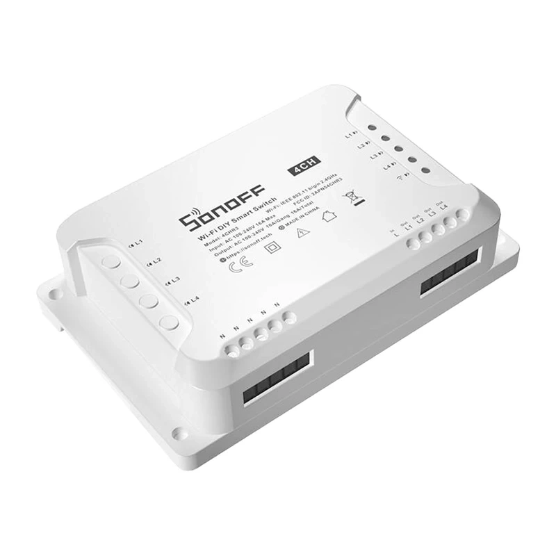 SONOFF 4CHR3 Smart 4-Channel Wi-Fi Switch, White