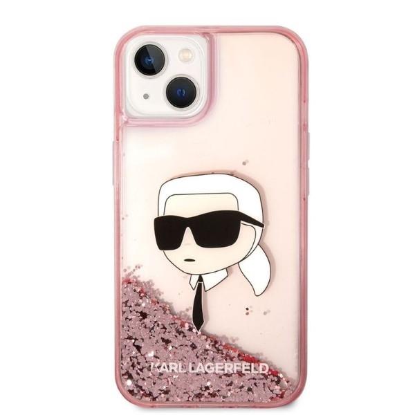 Karl Lagerfeld Glitter Karl's Head Case for iPhone 14 Plus / 15 Plus - Pink (1)