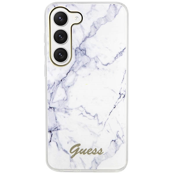 Guess Hardcase Phone Case Marble White S23+ S916 (1)